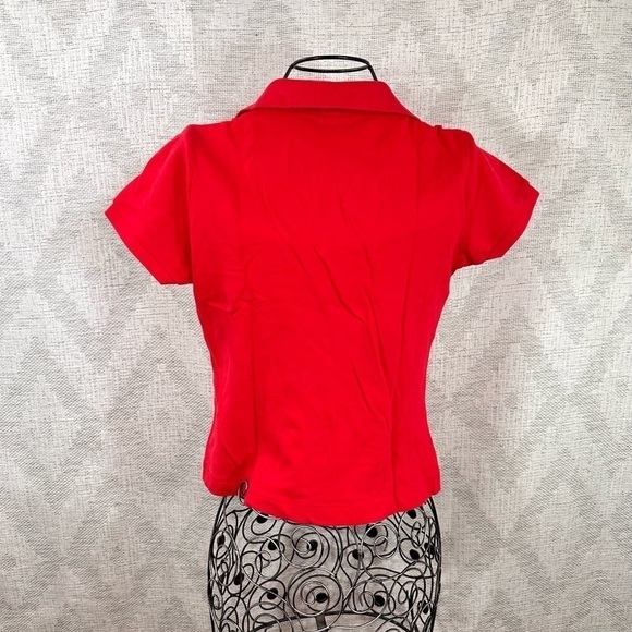 Lacoste Devanlay red baby tee polo size 40 - Picture 8 of 11